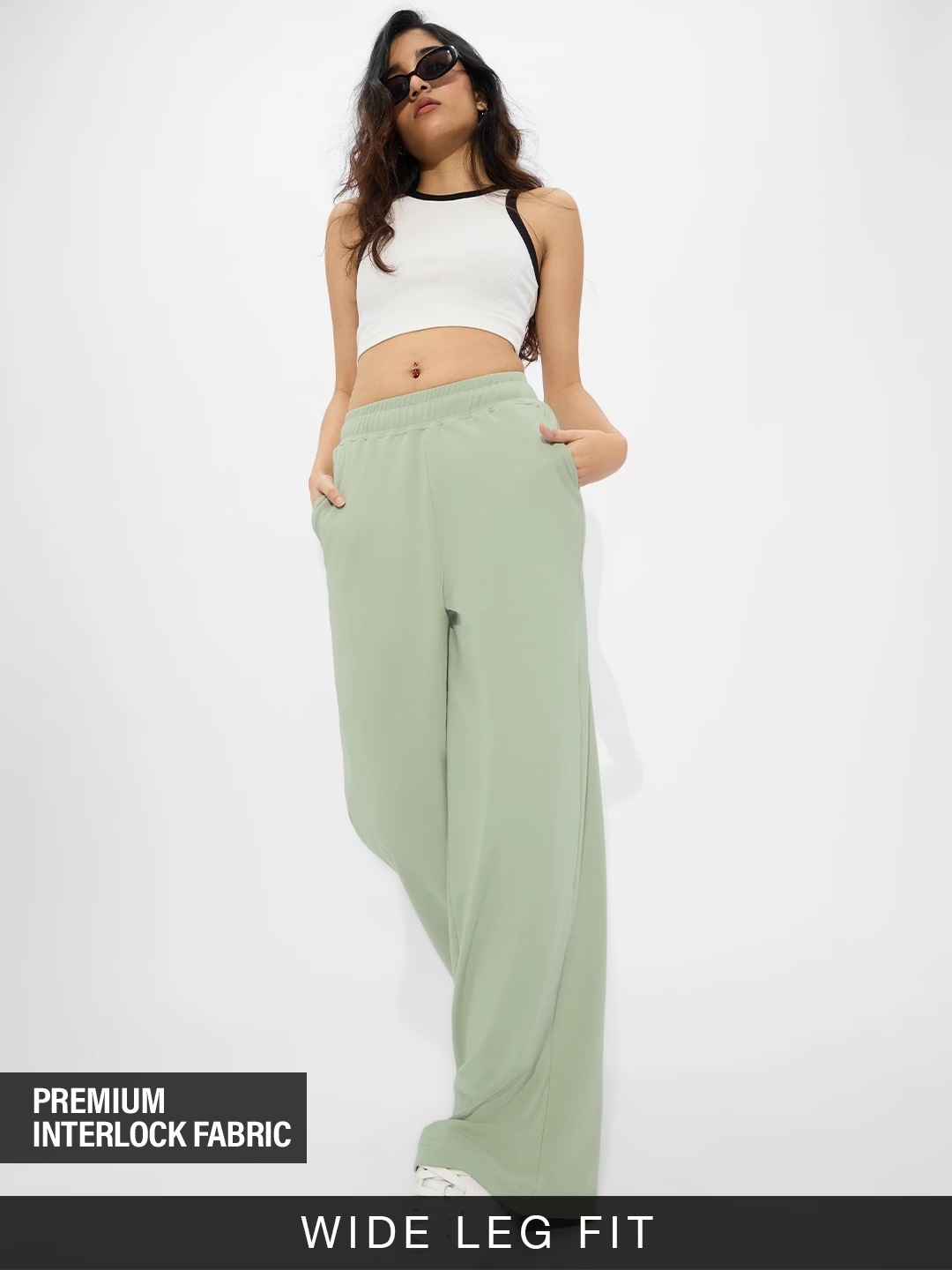 Flared Joggers: Fern Green