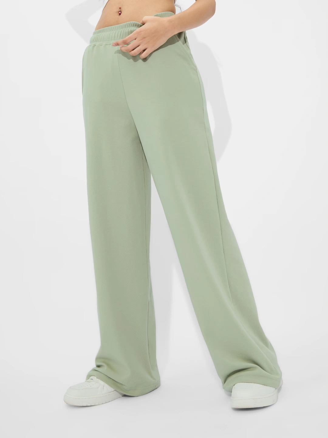 Flared Joggers: Fern Green