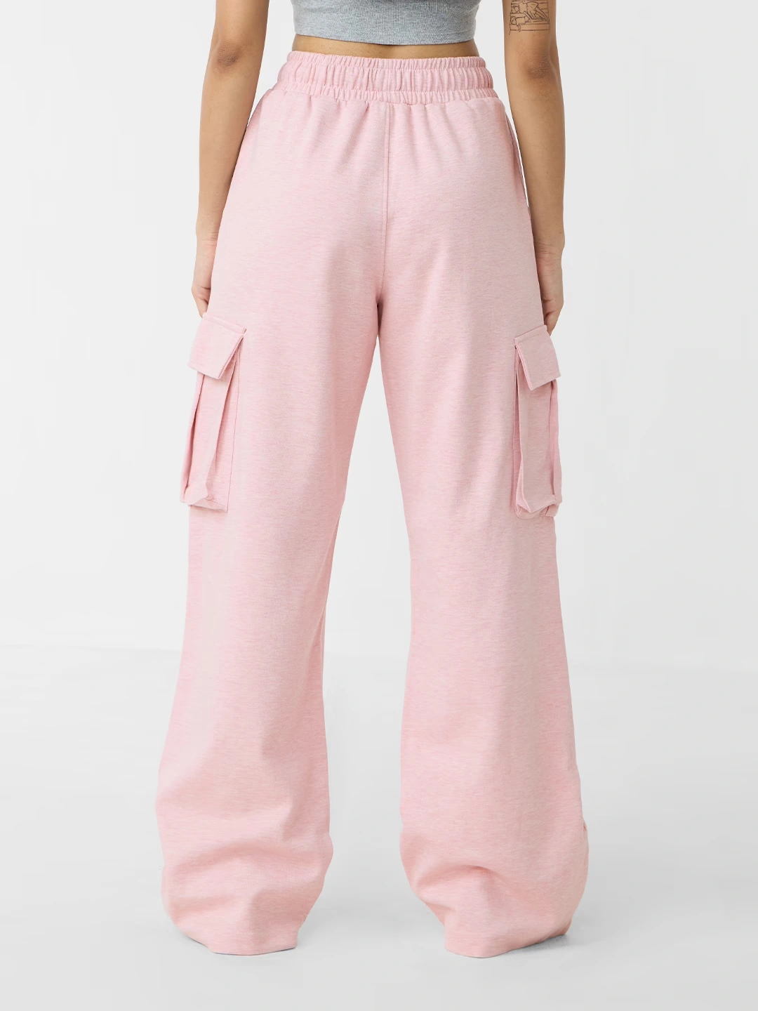 Wide Leg Joggers: Blush Pink