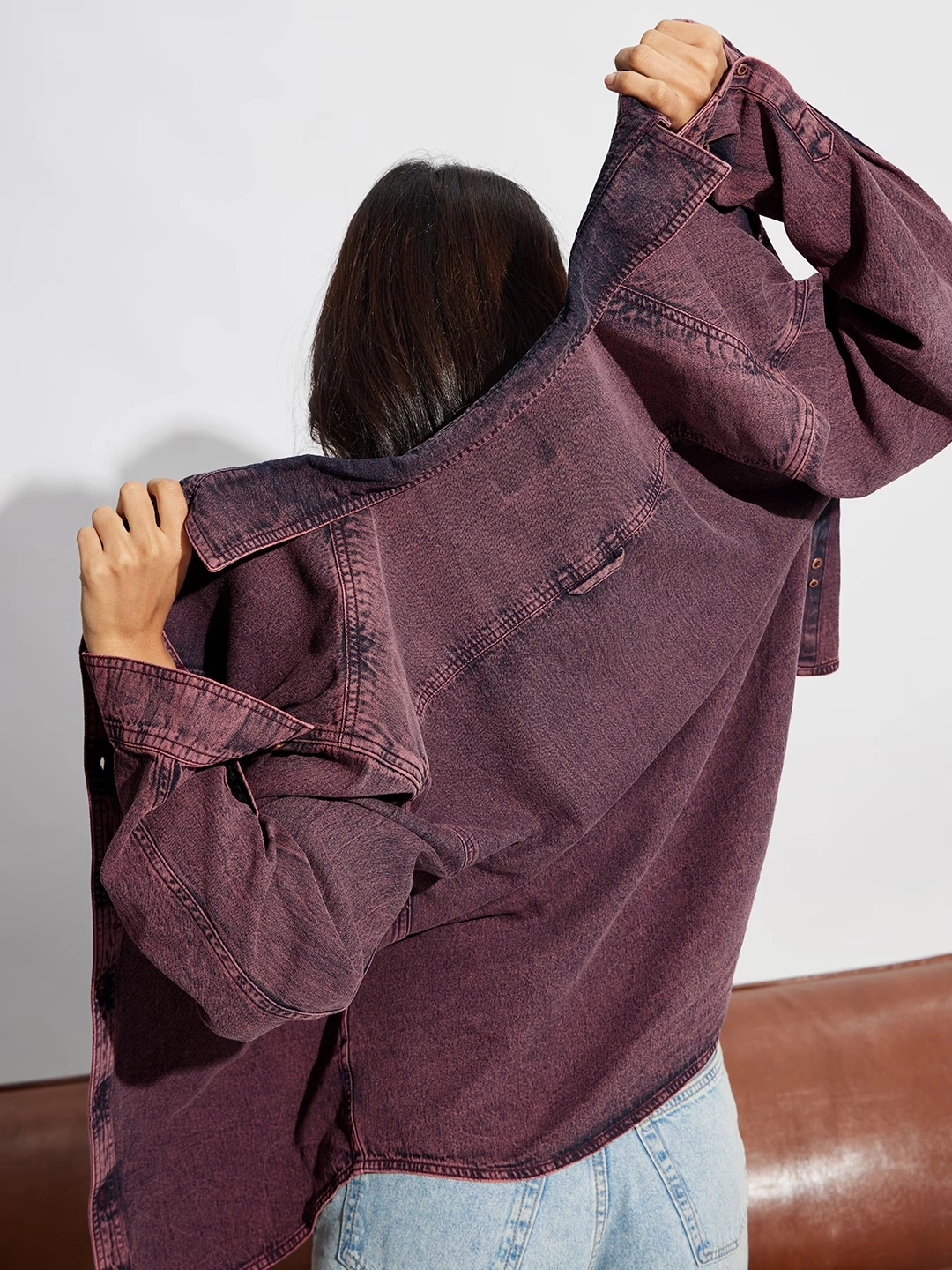 Classic Denim Shirt: Berry Blush 5 Classic Denim Shirt: Berry Blush