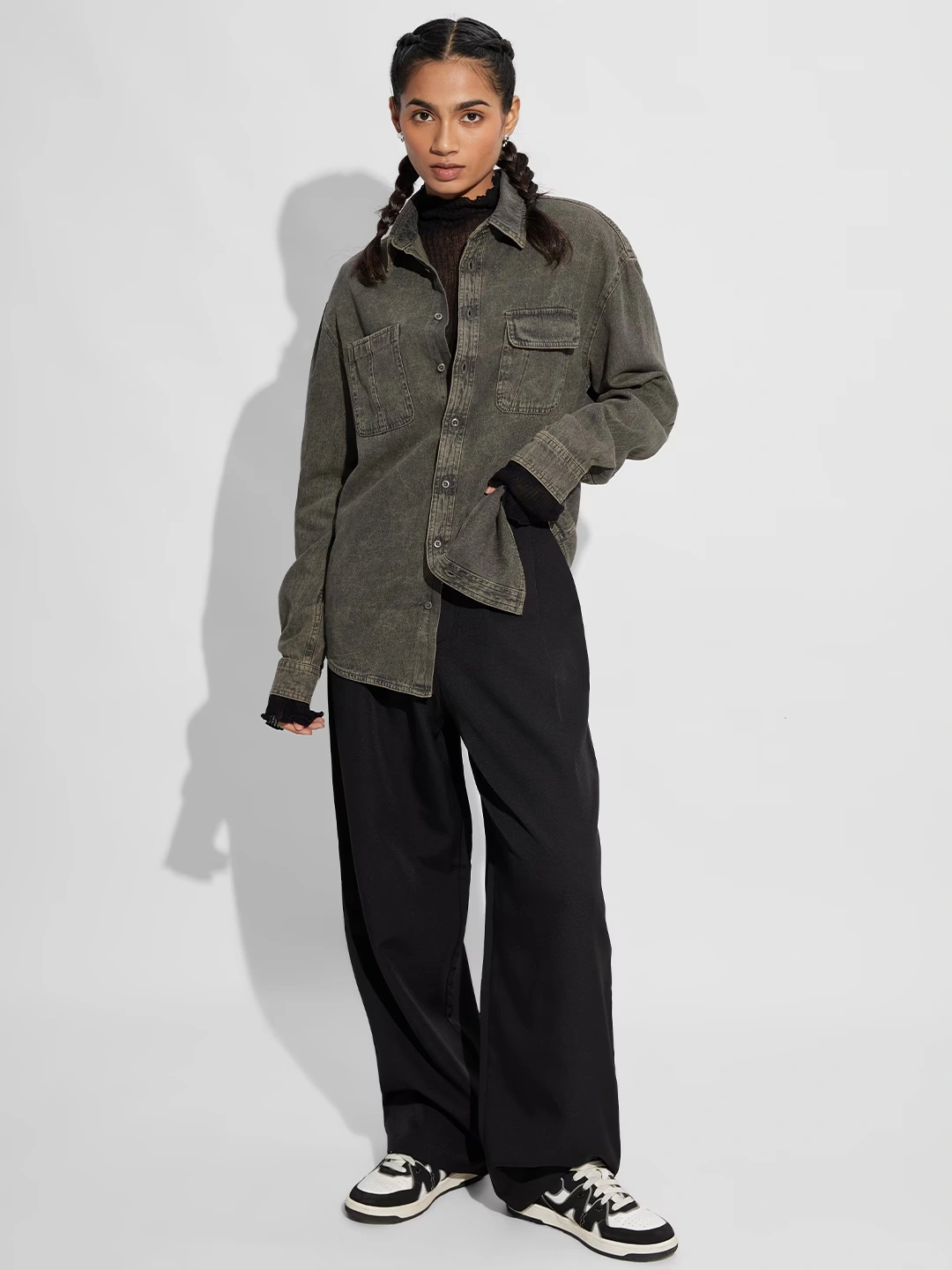 Classic Denim Shirt: Forest Green 4 Classic Denim Shirt: Forest Green