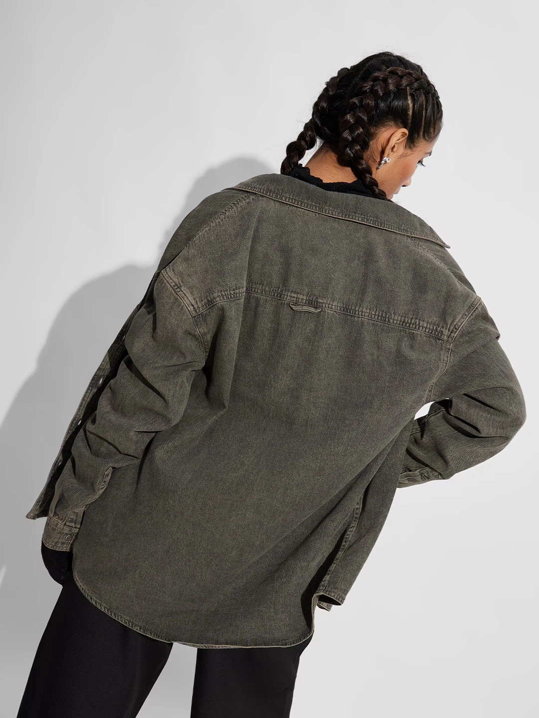 Classic Denim Shirt: Forest Green 6 Classic Denim Shirt: Forest Green