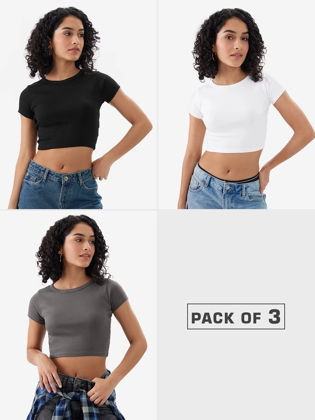Crop Tops: Monochrome (Pack of 3)