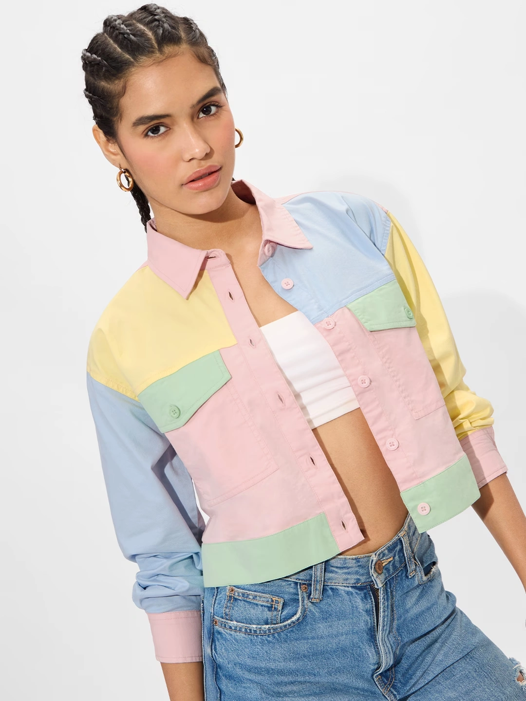 Cropped Shacket: Aurora