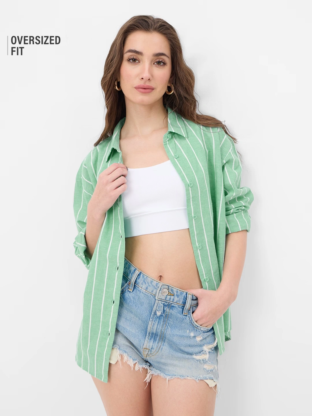 Cotton Linen Stripes: Celadon