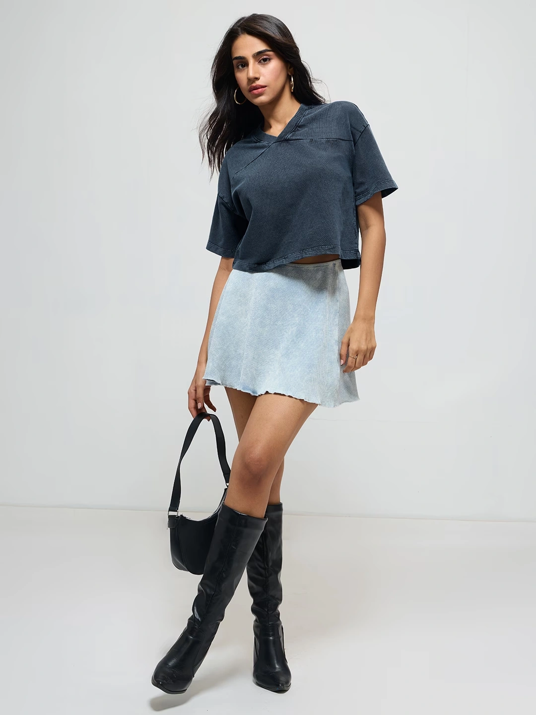 Acid Wash Tee: Blue