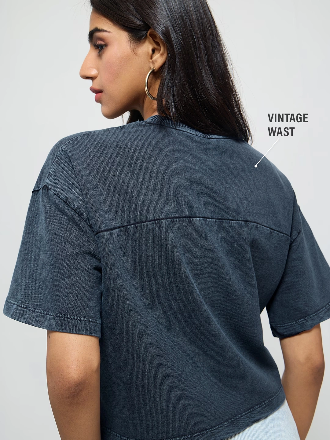 Acid Wash Tee: Blue 3 Acid Wash Tee: Blue