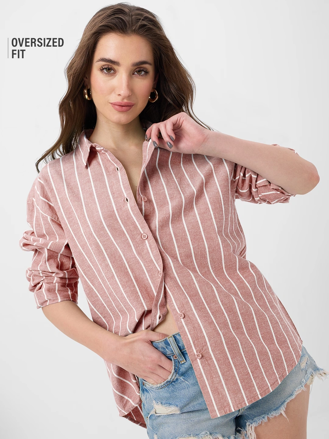 Cotton Linen Stripes: Cardinal