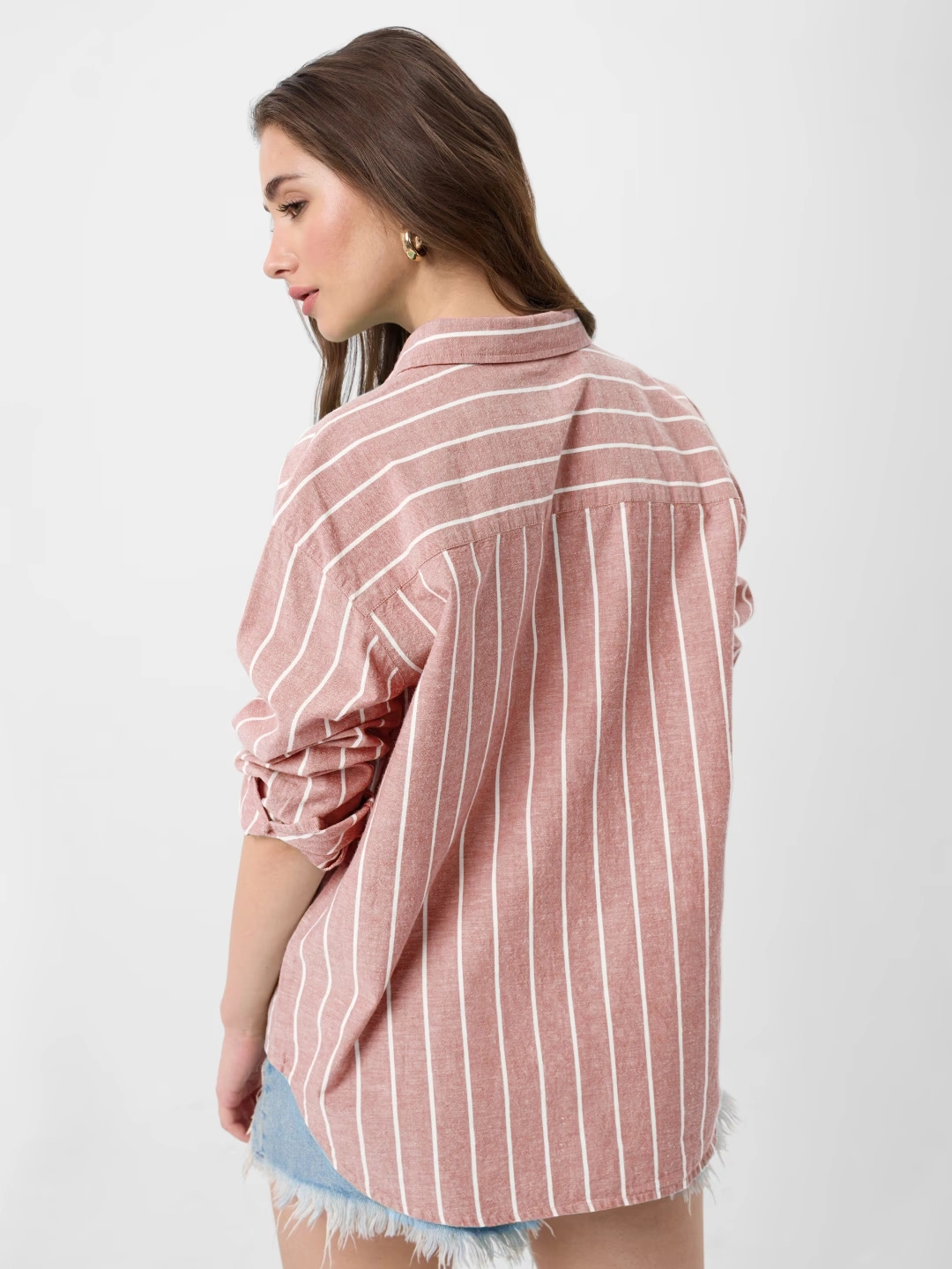 Cotton Linen Stripes: Cardinal