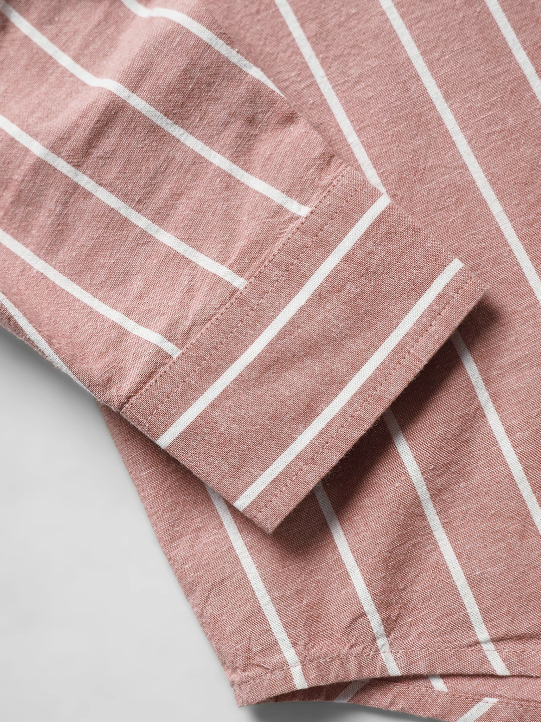Cotton Linen Stripes: Cardinal