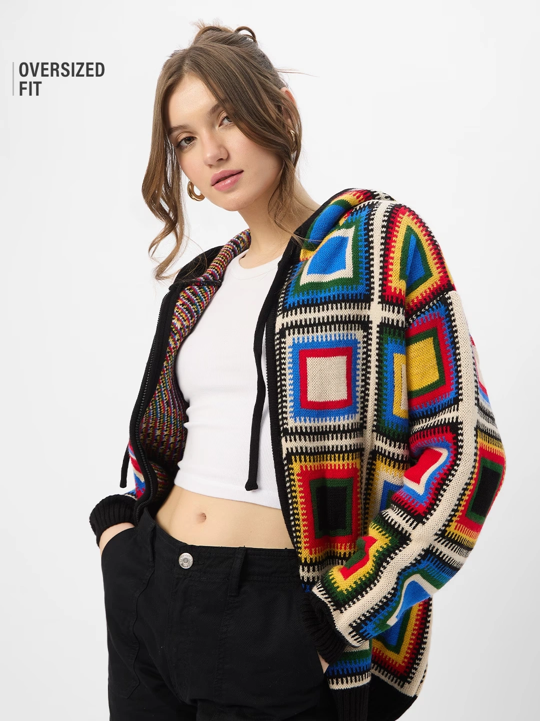 Jacquard Hoodie: Colour Pop