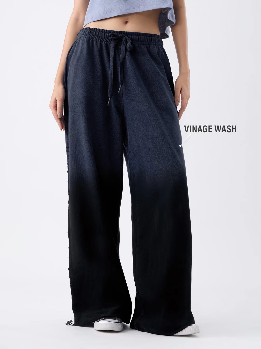 Acid Wash Joggers: Classic Navy