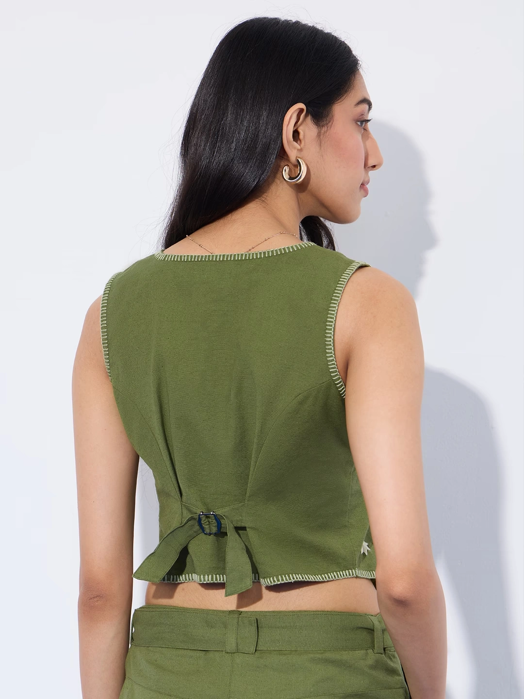 Foliage Cotton Linen Vest 3 Foliage Cotton Linen Vest