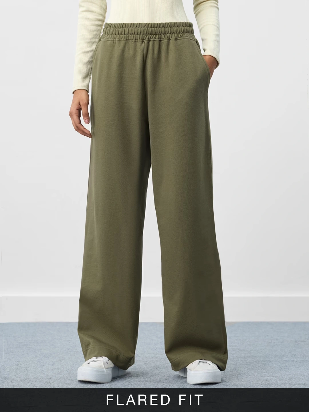 Flared Joggers: Hunter Green