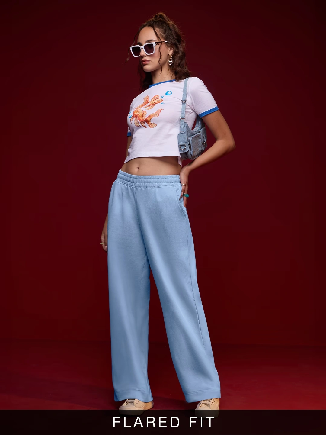 Flared Joggers: Powder Blue