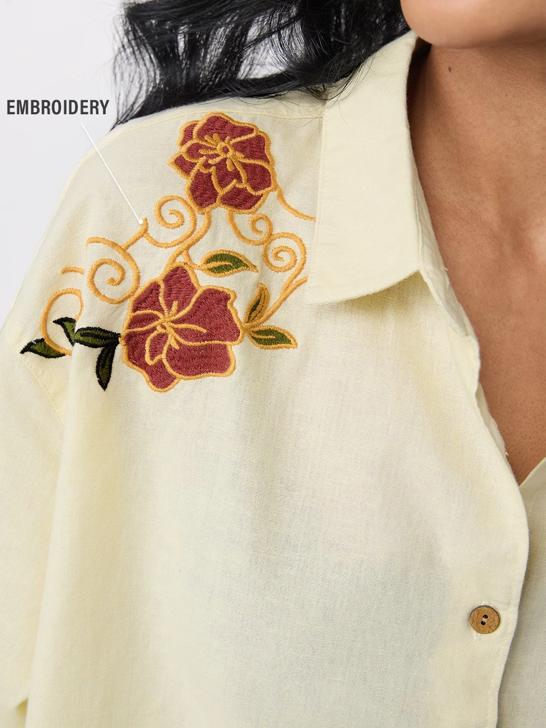 Cotton Linen Shirt: Dragon