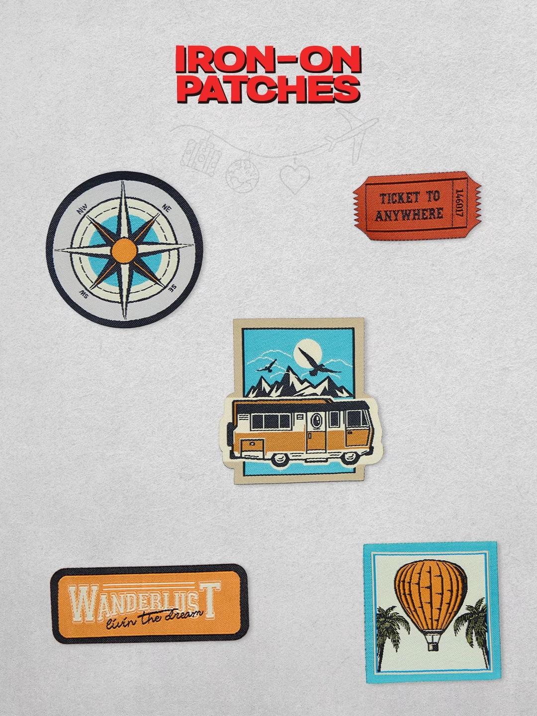 Travel Patch: Around The World (Pack of 5)