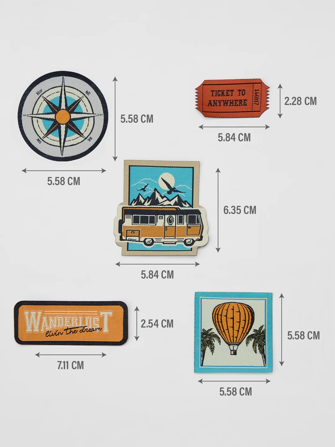 Travel Patch: Around The World (Pack of 5)