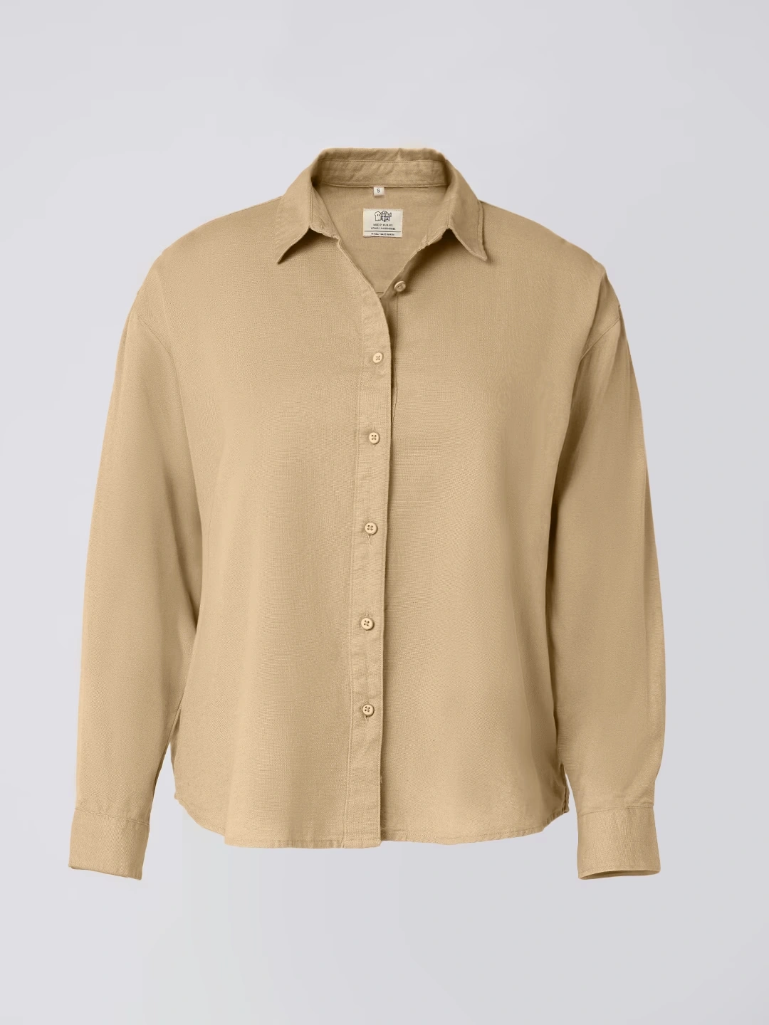 Cotton Linen Shirt: Almondine