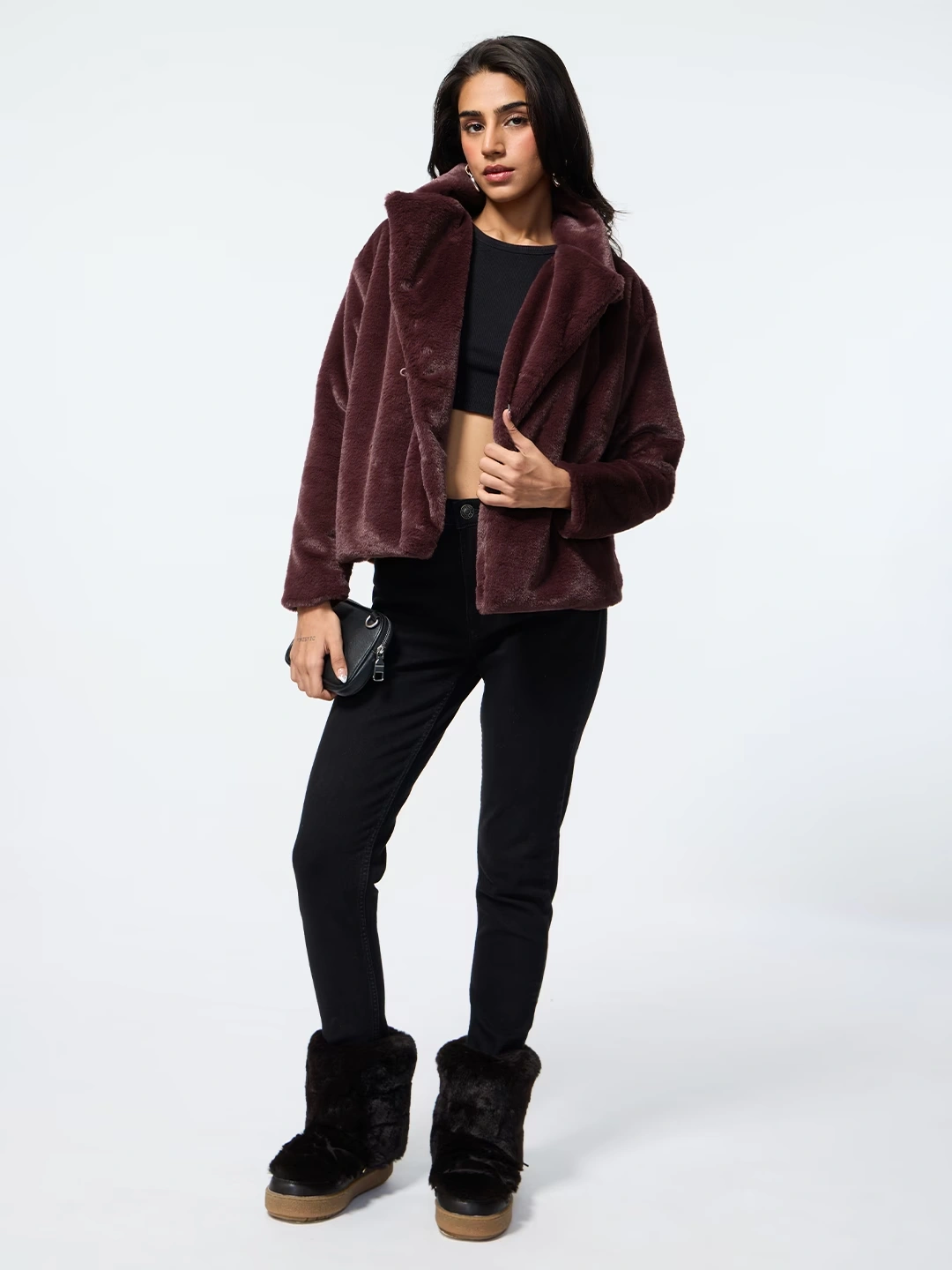 Fur Jacket: Wine 3 Fur Jacket: Wine
