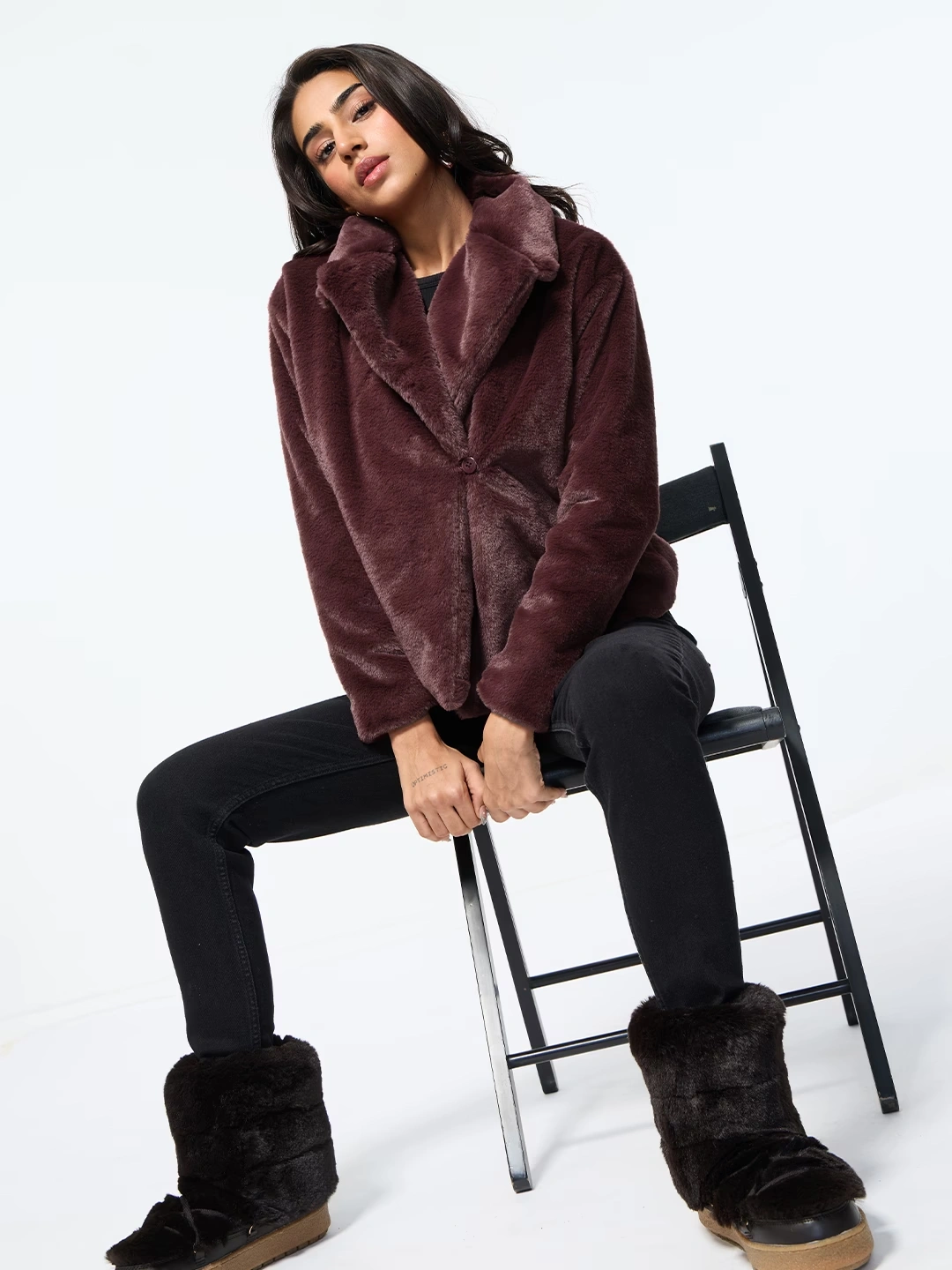 Fur Jacket: Wine 5 Fur Jacket: Wine