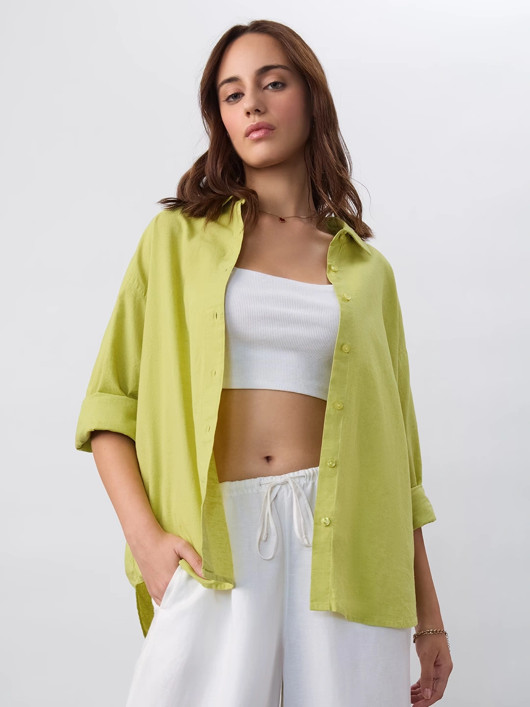 Cotton Linen: Canary Green