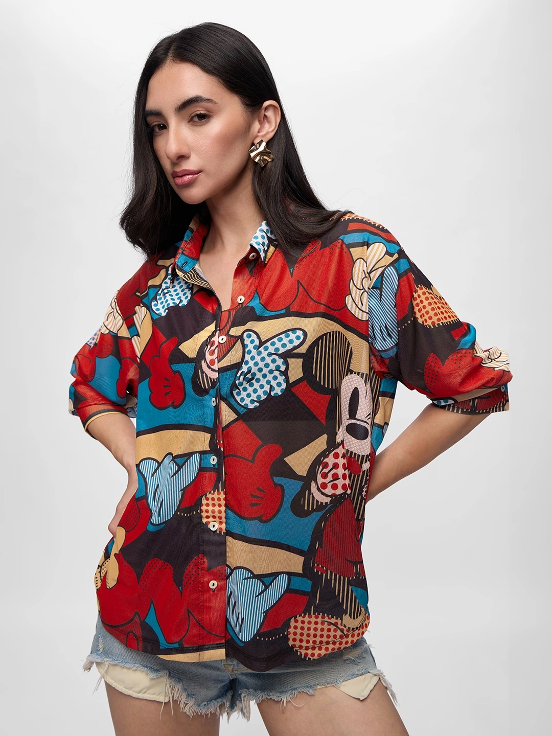 Mesh Shirt: Mickey Mouse Abstract