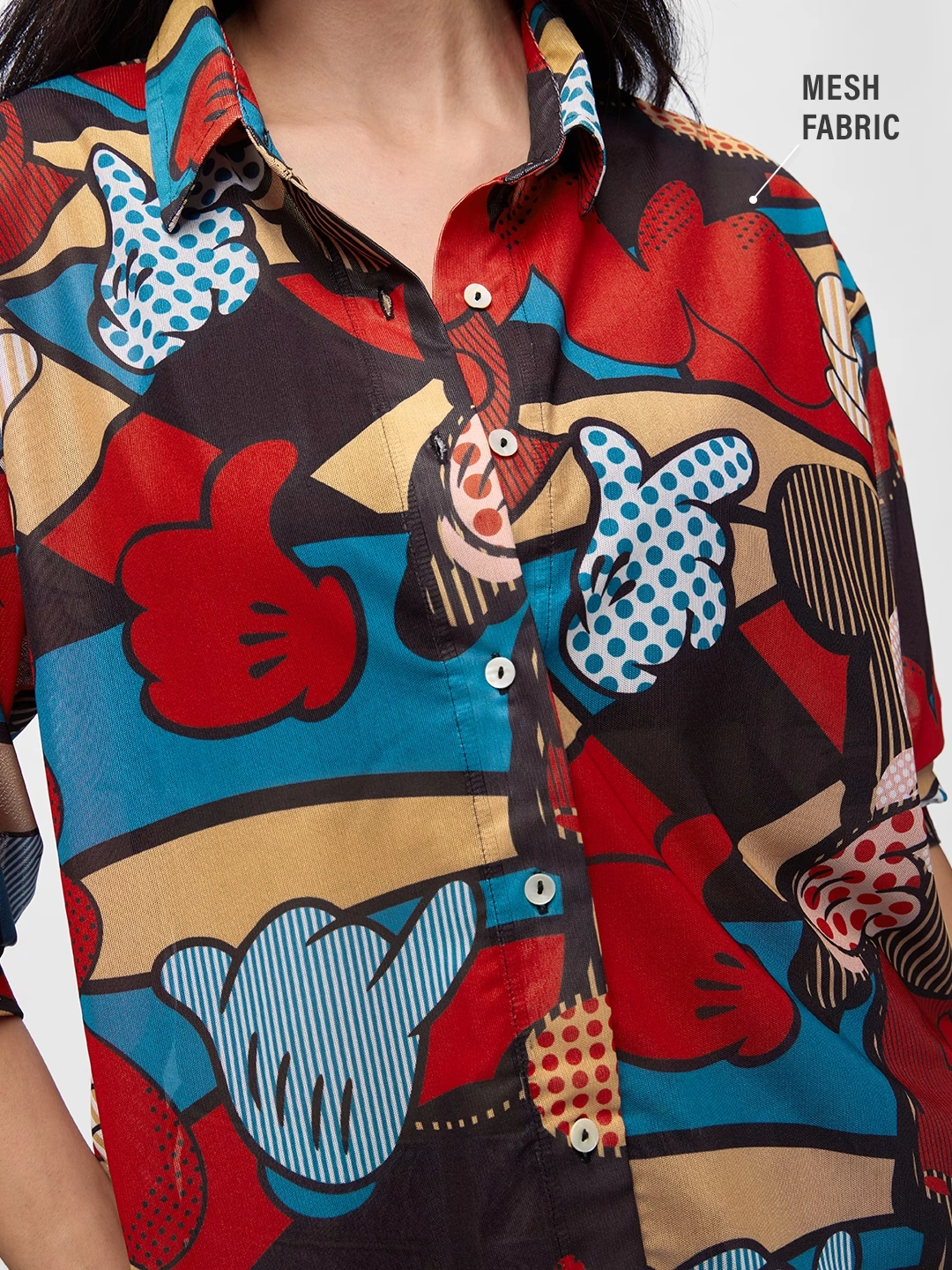 Mesh Shirt: Mickey Mouse Abstract